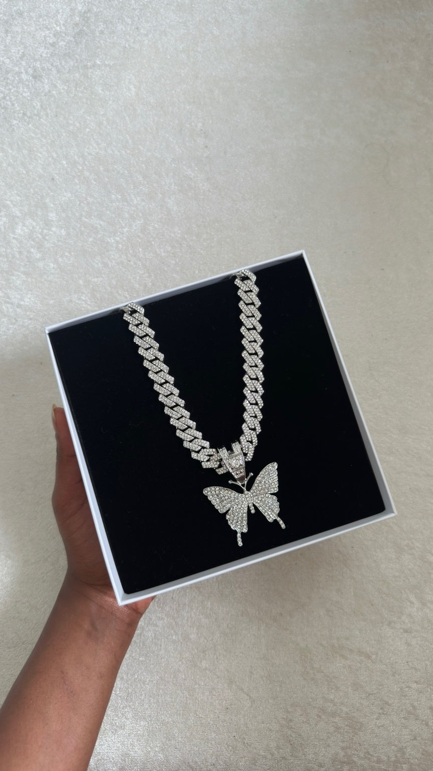 Cuban Chain Butterfly Pendant